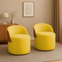 Ver imagem 1 de Kit 02 Puff Orgânico Redondo para Sala e Quarto com Encosto Composé Corino Suede