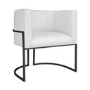 Ver imagem 2 de Kit Divã Luna 185cm Lado Esquerdo e 01 Poltrona Base de Ferro Preto Suede Branco