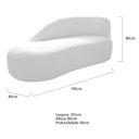 Ver mais imagens de Kit Divã Luna 185cm Lado Esquerdo e 01 Poltrona Base de Ferro Preto Suede Branco