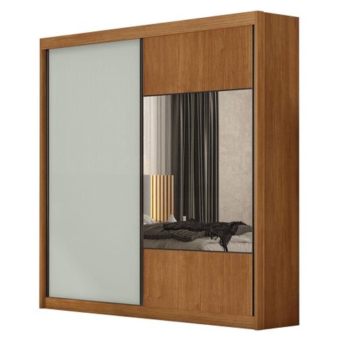 Guarda Roupa Casal Sienna 2 Portas 8 Gavetas com Espelho Cinamomo Fendi - Novo Horizonte