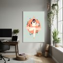 Ver imagem 1 de Quadro Decorativo Arte Desenho de Yoga-70x50cm Mold Branca