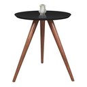 Ver imagem 1 de Mesa de Canto Tampo 45cm Preta Vidro Pés 50cm