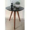 Ver imagem 2 de Mesa de Canto Tampo 45cm Preta Vidro Pés 50cm