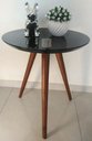 Ver imagem 2 de Mesa de Canto Tampo 45cm Preta Vidro Pés 50cm