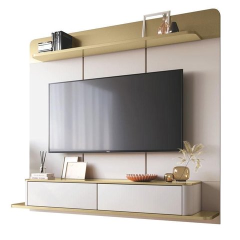 Home Suspenso Galax com Mesa de Centro Cadenza Champanhe Off White - Hb Móveis