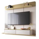 Ver imagem 1 de Home Suspenso Galax com Mesa de Centro Cadenza Champanhe Off White - Hb Móveis