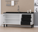 Ver imagem 2 de Gabinete de Cozinha 1,94 M Mdf Branco e Preto Máxima Amplitude e Versatilidade:branco/preto