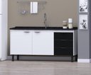 Ver imagem 1 de Gabinete de Cozinha 1,94 M Mdf Branco e Preto Máxima Amplitude e Versatilidade:branco/preto