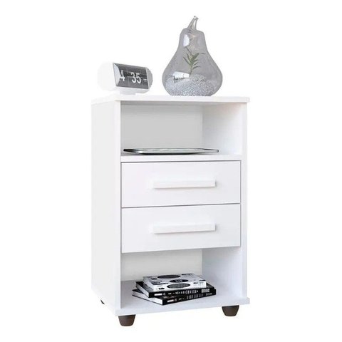 Mesa de Cabeceira Cielo 2 Gavetas - Branco