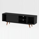 Ver imagem 3 de Bancada Rack TV até 60 polegadas Retro 50 Preto Ac