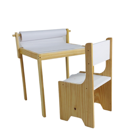 Combo Mesa Infantil + Cadeira Happy Madeira Maciça