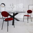 Ver imagem 2 de Cadeira Estofada para Sala de Jantar Azuri Preto C01 Veludo Vermelho Vinho - Lyam Decor