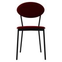 Ver imagem 3 de Cadeira Estofada para Sala de Jantar Azuri Preto C01 Veludo Vermelho Vinho - Lyam Decor