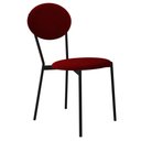Ver imagem 1 de Cadeira Estofada para Sala de Jantar Azuri Preto C01 Veludo Vermelho Vinho - Lyam Decor