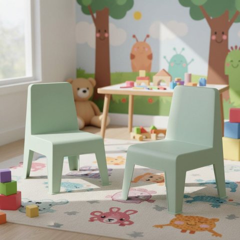 Kit 2 Cadeiras Infantil Minimalista Origami Rivatti