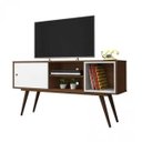 Ver imagem 2 de Bancada Rack TV até 55 polegadas Retro 65 Carvalho Branco Mdf / Mdp 140cm Olivar
