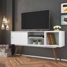 Bancada Rack TV até 55 polegadas Retro 65 Branco Mdf / Mdp 140cm Olivar - 1