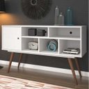 Ver imagem 1 de Bancada Rack Retro TV até 50 Polegadas 75 Branco MDF / MDP 123cm Olivar