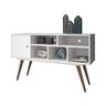 Bancada Rack Retro TV até 50 polegadas 75 Branco Mdf / Mdp 123cm Olivar - 2
