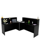 Ver imagem 3 de Balcão Atendimento de Canto em L Recepção/consultório 1400x600 Netmobil - Preto