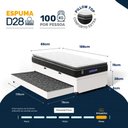 Ver imagem 2 de Cama Box Baú com Colchão Gazin de Espuma D28 Pillow Top Ortoblack + Auxiliar de Espuma Solteiro