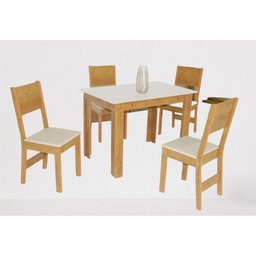 Conjunto Mesa Retangular Milena com 4 Cadeiras São Carlos - 1