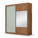 Ver imagem 3 de Guarda Roupa Casal com Espelho 100% MDF 2 Portas de Correr e 6 Gavetas Trieste Marrom Cumaru/Fendi