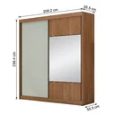 Ver imagem 4 de Guarda Roupa Casal com Espelho 100% MDF 2 Portas de Correr e 6 Gavetas Trieste Marrom Cumaru/Fendi