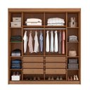 Ver imagem 5 de Guarda Roupa Casal com Espelho 100% MDF 2 Portas de Correr e 6 Gavetas Trieste Marrom Cinamomo/Fendi