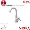 Ver imagem 2 de Torneira Lavatório de Mesa Bica Baixa Móvel Linha Vienna 1/2'' Abs Cor Branco e Cromado Durín