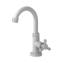 Ver imagem 1 de Torneira Lavatório de Mesa Bica Baixa Móvel Linha Vienna 1/2'' Abs Cor Branco e Cromado Durín