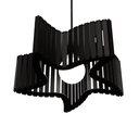 Ver imagem 1 de Luminária Pendente ESTRELA DO MAR Modelo Ripado -:Preta