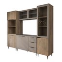 Ver imagem 1 de Cozinha Completa Modulada 10 Portas 3 Gavetas com Vidro Imperial/fume - Panorama Móveis