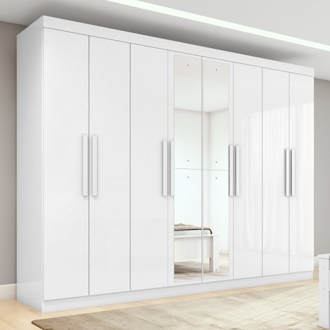Guarda-Roupa Casal 8 Portas Easy Slim com Espelho