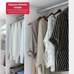 Guarda-roupa Casal Easy Slim 8 Portas com Espelho Branco - 9