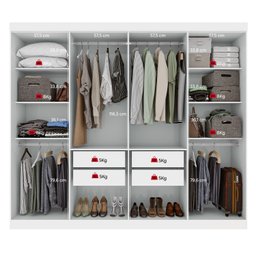 Guarda-roupa Casal Easy Slim 8 Portas com Espelho Branco - 2