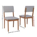 Ver imagem 3 de Kit 2 Cadeiras Estofadas Madeira Maciça 22159 Linho Cinza Ornar