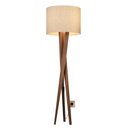 Ver imagem 1 de Luminaria Abajur de Chão Pés de Madeira Cúpula Palha