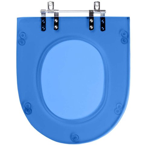 Assento Sanitario Poliester Luna Azul Translucido para Vaso Icasa