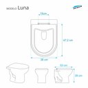 Ver imagem 2 de Assento Sanitario Poliester Luna Azul Translucido para Vaso Icasa