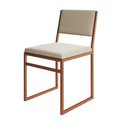 Ver imagem 3 de Kit 2 Cadeiras de Jantar Industrial Isa Premium Assento Estofado Veludo Bege Base Cobre