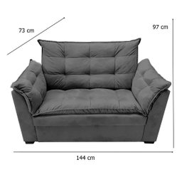 Sofá Dandara 2 Lugares Suede Compacto Estofado Confortável - 5