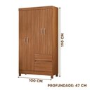 Ver imagem 2 de Guarda Roupa Roupeiro Solteiro 42060 04 Portas 02 Gavetas Lótus Amendola Touch Demóbile