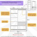 Ver imagem 6 de Guarda-roupas Closet Modulado 135cm 2 Peças com 2 Gavetas e Cabideiro Multimóveis Mp4320 - Branco