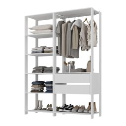 Guarda-roupas Closet Modulado 135cm 2 Peças com 2 Gavetas e Cabideiro Multimóveis Mp4320 - 5