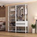 Ver imagem 1 de Guarda-roupas Closet Modulado 135cm 2 Peças com 2 Gavetas e Cabideiro Multimóveis Mp4320 - Branco