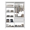 Ver imagem 2 de Guarda-roupas Closet Modulado 135cm 2 Peças com 2 Gavetas e Cabideiro Multimóveis Mp4320 - Branco