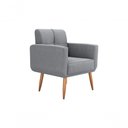 Ver imagem 5 de Kit Poltrona Decorativa Sala + Puff Havana Matrix Cinza