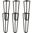 Ver imagem 1 de Kit 06 Pés de Ferro Aço Hairpin Legs 30 cm Preto A01 Sofá Móveis Mesa - Inoviza