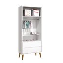Ver imagem 2 de Dormitório Completo Infantil Theo 2 Portas, Cômoda 6 Gavetas, Berço Branco Fosco com Pés Amadeirado